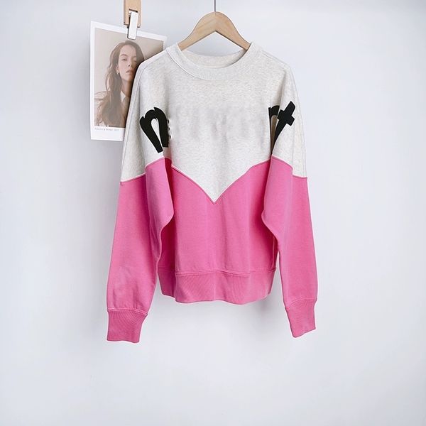 24SS Yeni Tasarımcı Sweatshirt Hoodie Isabels Marant Klasik Pamuk Yuvarlak Boyun Kadınlar Sıcak Mektup Akıllı Baskı Gündelik Çok Yönlü Külkü Hoodies Sweater Tide Üstler