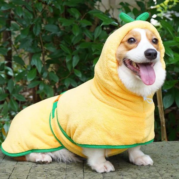 Vestuário para cães Secagem Casaco-Rápido CollarBelly Strap Fast Bathrobe Toalha Pet Banho para Pequenos Médios Grandes Cães Microfibra Super