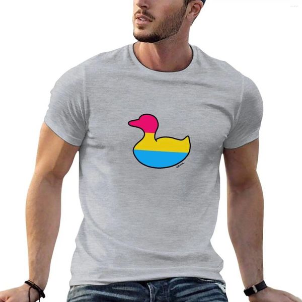 Camiseta masculina Pan Pride Flag Duck Camiseta de manga curta Camiseta personalizada masculina