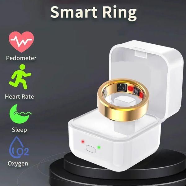 Mode Smart Ring Gesundheit Tracker Herzfrequenz Blut Sauerstoff Körper Temperatur Überwachung Smart Finger Digital Ring für Männer Frauen 231229