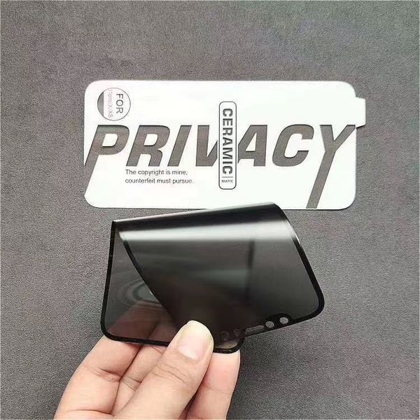 500 Stück Vollkleber Silm Privacy Schwarz Weiche Keramik-Schutzfolie für iPhone Displayschutzfolie für Apple iPhone 11 Pro XR XS Max X 8 7 6 Plus SE20 15 14 13 12 Mini