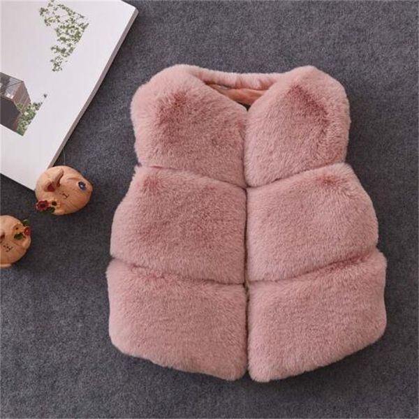 2024 novo outono inverno crianças colete meninas casaco de imitação de pele popular meninos cjacket moda casual casacos