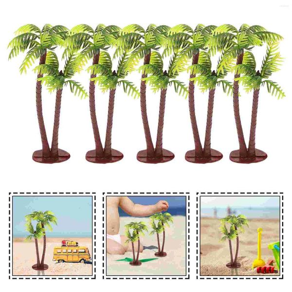 Декоративные цветы 5 шт. Бонсай Декор Аксессуары для мини-пейзажа кокосовой пальмы бумажные стаканчики украшения