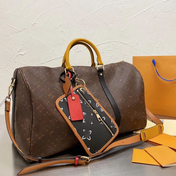 999525 Классические большие сумки для багажа, вместительная дорожная сумка на плечо, большая сумка из стеганой кожи, женская мужская спортивная сумка-тоут, роскошная сумка через плечо