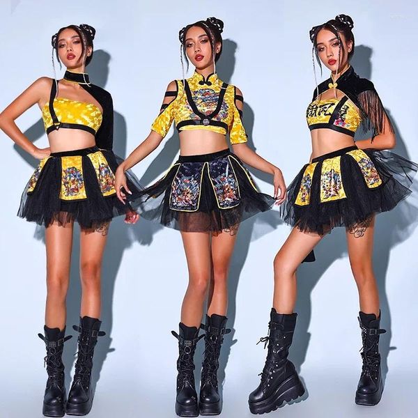 Palco desgaste boate dj gogo dançarino outfits cantor 2023 jazz dança traje mulheres kpop roupas estilo chinês terno