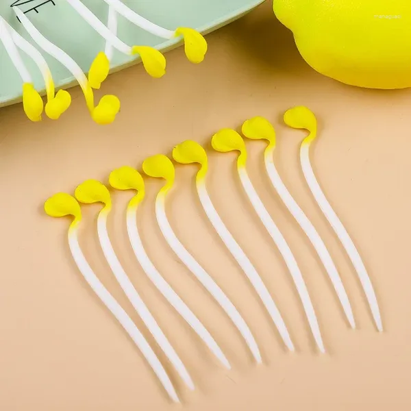 Flores decorativas brinquedo de descompressão elástica tpr brotos de feijão estiramento simulação amarelo diy puxar pequeno