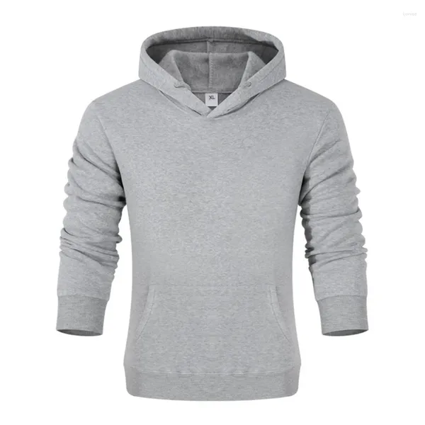 Felpe con cappuccio da uomo Pullover da uomo Felpe a maniche lunghe in pile Maglione Activewear Top sportivi Allentato Casual coreano Solido con cappuccio