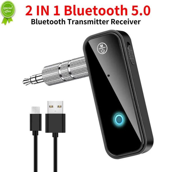 Kit nuovo ricevitore trasmettitore Bluetooth 5.0 adattatore wireless 2 in1 adattatore audio stereo da 3,5 mm adattatore audio per auto vivavoce per musica