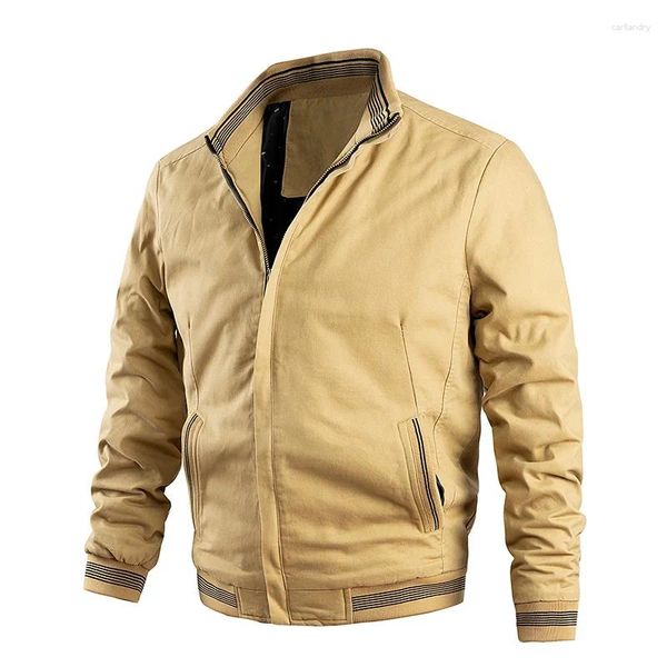 Jaquetas masculinas jaqueta casual homens algodão bombardeiro gola windbreaker militar carga casaco denim 2023 moda outwear