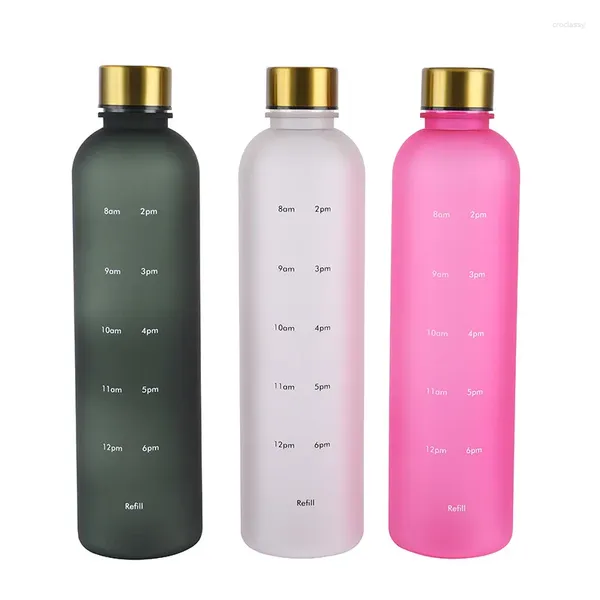 Wasserflaschen 1000 ml Tragbare auslaufsichere Tasse Mädchenflasche Hochwertige Tour Outdoor Fahrrad Sport Trinken Kunststoff