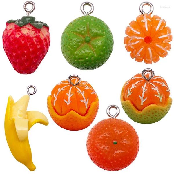 Charms 20 teile/los Simulierte Obst Banane Mandarine Erdbeere Für Schmuck Machen Liefert Acryl Materialien Um Schlüsselbund Masse