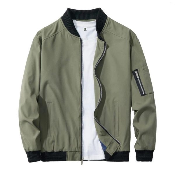 Jaquetas masculinas personalizadas Slim Fit Leve Beisebol Sportswear Casual Bomber Full Zip Jacket