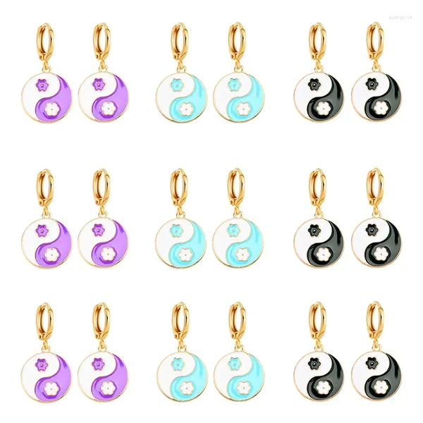 Baumelnde Ohrringe 2 Paar Mode im chinesischen Stil Design Tai Chi Yin Yang Trend Damenschmuck Metallanhänger Großhandel