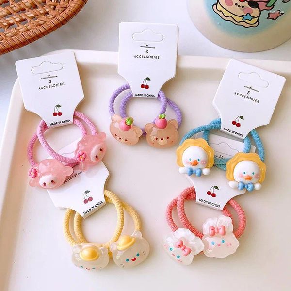 Accessori per capelli 2024 Baby Animal Band 10PCS Bambino simpatico cartone animato corda ragazze