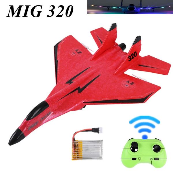 MIG 320 Airplano de asa fixa Glider 24G RC Drone de espuma de espuma DRON DRON ELECTRIC REMOTE LOBRE TRABOTOS PLANOS DE PLANO PARA MENINOS 231229