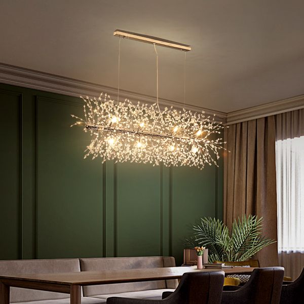 Скандинавский современный простой одуванчик, столовая, гостиная, люстра G9, романтическая хрустальная лампа и фонари, сверкающий шар, потолочный светильник