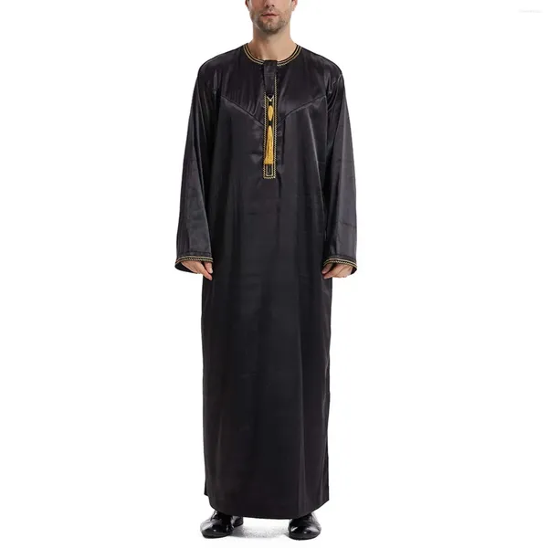 Maglioni da uomo Abbigliamento arabo Maglione cardigan solido musulmano per uomo con tasche Collo a scialle in maglia con cerniera leggera da uomo