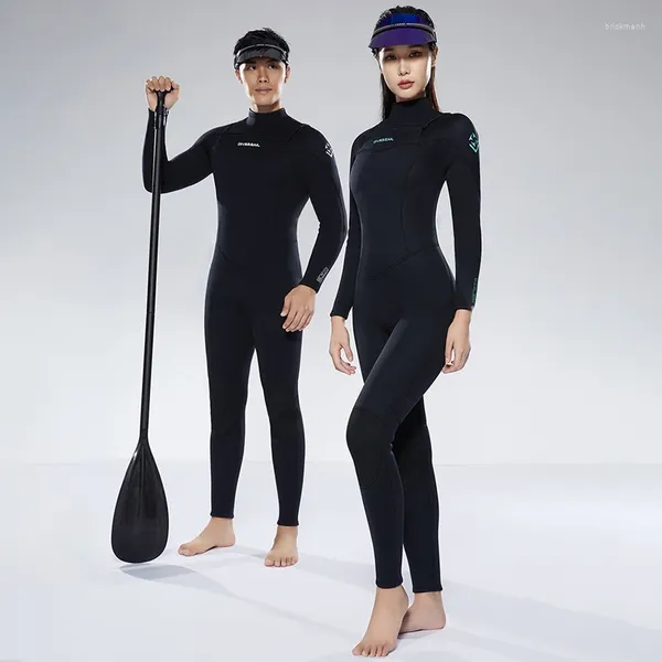 Mulheres Swimwear Frente Zíper Esporte Mulheres Wetsuit 2023 Uma Peça Quente Homens Mergulho Roupas Ao Ar Livre 3/2mm Homem Maiô Manga Longa Feminino