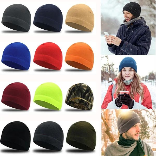 Berretti Cappelli unisex in tessuto caldo pile Cappelli tattici classici antivento per escursioni all'aria aperta Pesca Ciclismo Caccia Berretti militari da uomo