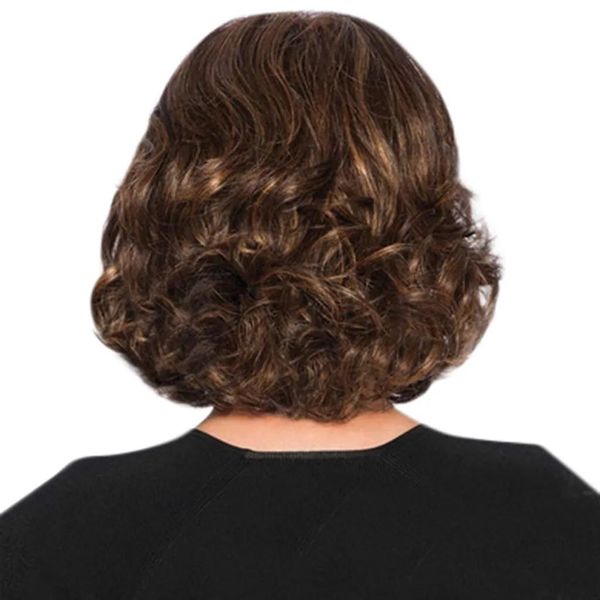 Perucas de cabelo curto bob peruca 11 ''curto cabelo encaracolado resistente ao calor fibra sintética natural como peruca real para preto branco feminino traje diário co