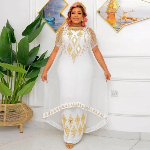 Roupas étnicas 2023 Vestidos de verão para mulheres Dubai Africano Plus Size Conjunto de duas peças Muçulmano Abayas Vestido de festa de casamento África Boubou