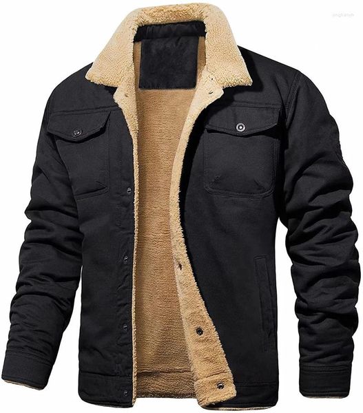 Мужские куртки, мужское пальто, куртка с плиссированным воротником, зимняя ветровка с длинными рукавами и отложными пуговицами, повязка