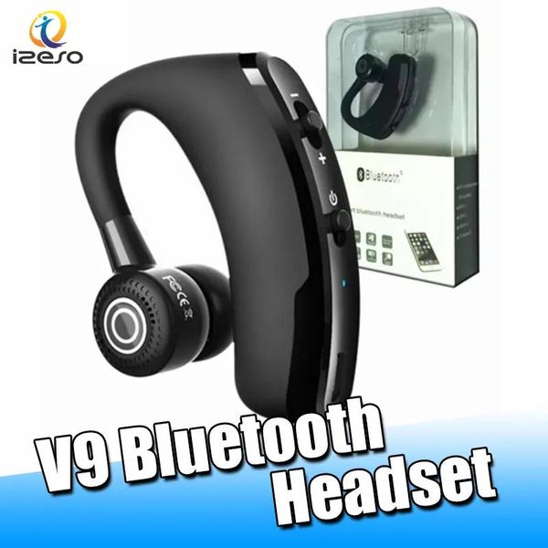 Наушники V9 Беспроводная гарнитура Bluetooth наушники CSR 4.1 Бизнес -стерео -инфекционные беспроводные наушники с микрофоном с голосовым управлением с розничной пакетом