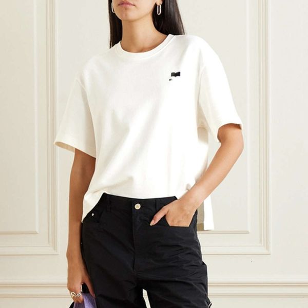24ss Isabel Marant Casual Cotton Tees Print Loose Small Loop Tops Damen Designer T-Shirts Stoff Dicke Kurzarm T-Shirt Tops