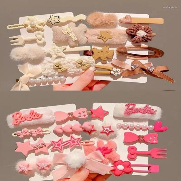 Accessori per capelli 8 pezzi Clip di peluche per bambini Autunno e inverno Mollette laterali per bambine Cute Baby Copricapo 2023 Forcine