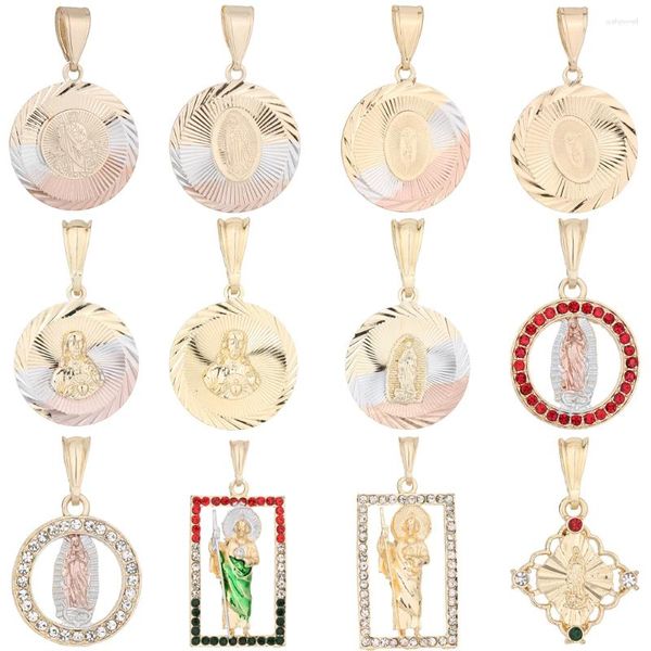 Ciondoli Articoli originali di gioielli religiosi fai-da-te Il fascino della collana con ciondolo rosa cristiana della Vergine Maria