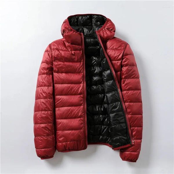 Mulheres para baixo jaqueta de inverno dupla face ultra leve pato parkas feminino puffer portátil à prova vento casaco chaqueta mujer