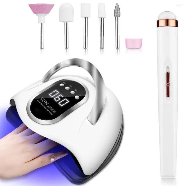 Nail Art Kits Monja 2 Stück Sets 280 W Trocknerlampe Elektrische Bohrmaschine Acrylentferner Trimmen Heilung Maniküre Pediküre Werkzeug Geräteset