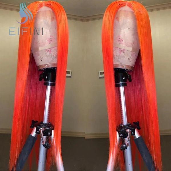 Perucas sem cola laranja perucas dianteiras do laço para preto feminino peruano em linha reta ombre laço frontal perucas de cabelo humano com cabelo do bebê pré arrancado