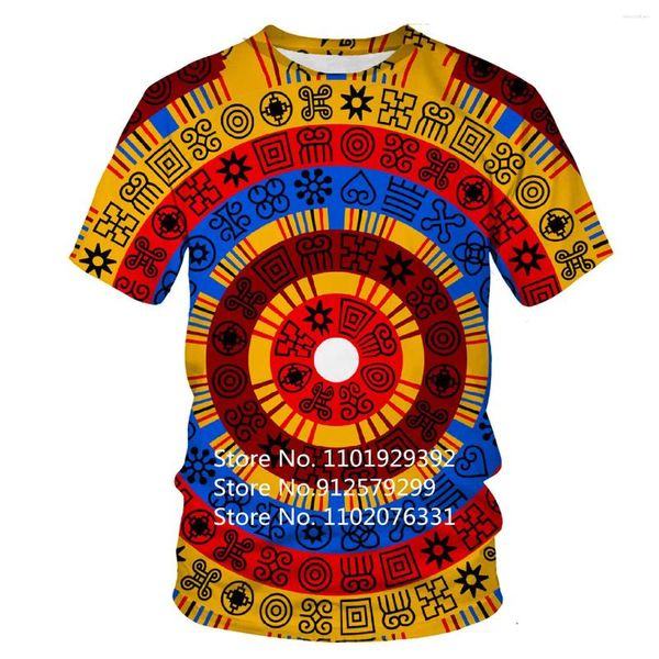 Homens camisetas Padrão de pastagem africana 3D Impresso Camisa O Pescoço Manga Curta Engraçado Streetwear Solto Masculino Tops Tees