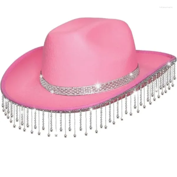 Береты Y166, ковбойская шляпа для отдыха, стразы, кисточки, расшитый вручную кристалл, подарок для девочек и мальчиков, ковбойская девушка, карнавал, музыкальный фестиваль