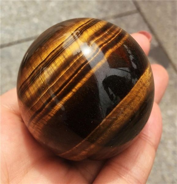 1 pz Occhio di Tigre Raro Naturale Intaglio Sfera Supporto a Sfera Chakra Guarigione Reiki Pietre Intagliate Artigianato Intero T2001172537445