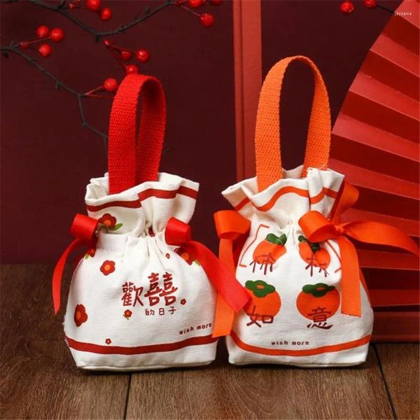 Decorazioni natalizie Borsa regalo cinese addensata per matrimonio, consistenza morbida, setosa e delicata, scatola tascabile per riporre gli oggetti