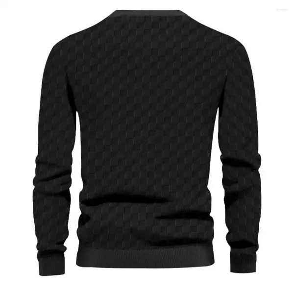 Suéter masculino moderno xadrez padrão top xadrez manga comprida pulôver para homens solto ajuste t-shirt com punho elástico primavera outono