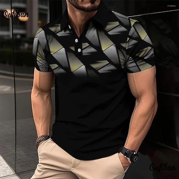 Männer Polos Übergroße Polo-Shirt Hohe Qualität Mann Kurzarm Revers Taste 3d Druck Sweatshirt Casual Männlich T Top Kleidung 2024