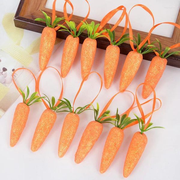 Fiori decorativi 10 pezzi Pasqua artificiale carota ornamento mini schiuma frutta verdura simulazione finto regalo per bambini tavolo da casa decorazione artigianale fai da te