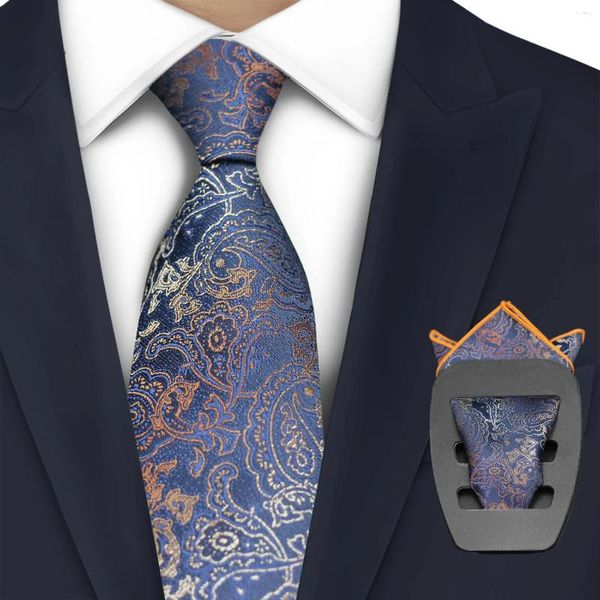 Fliegen Seidenkrawatte Paisley Floral Herren Grau Blau Rosa Hochzeitsaccessoires Krawattenset Taschentuch Geschenk für Männer