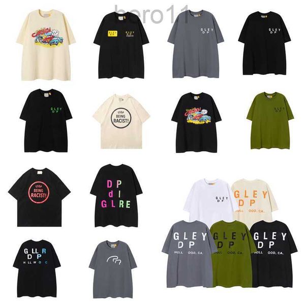 Tasarımcı Galerileri Erkek T Shirt Porsiyonları Kadın Tshirts Grafik Tee El boyaması Ins Sıçrama Mektubu Yuvarlak Boyun T-Shirts Giysileri 4DVB