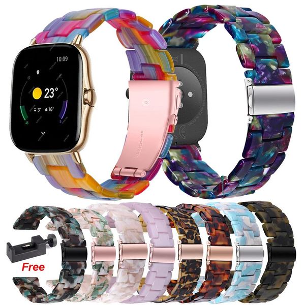 Zubehör 20mm 22mm Harz Uhr Band Für Huami Amazfit GTS 2 3 2e 2mini GTR 2e Pro Armband handgelenk Strap Schleife Für Bip S U Lite GTR 42 47mm