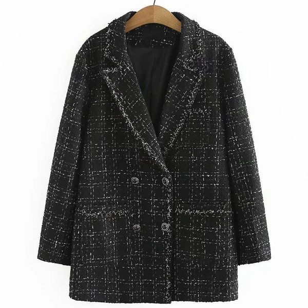 Hosen Aonibeier 2022 Frau Casual Traf Coats Herbst Tweed Wolle lange Jacke übergroß