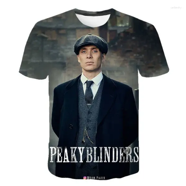 Erkek Tişörtleri 2023 Yaz Peaky Blindy 3d Erkek Kız Çocuk Moda Günlük Kısa Kollu Erkekler Kadın Çocuklar Baskılı T-Shirt Serin Tee Üstleri