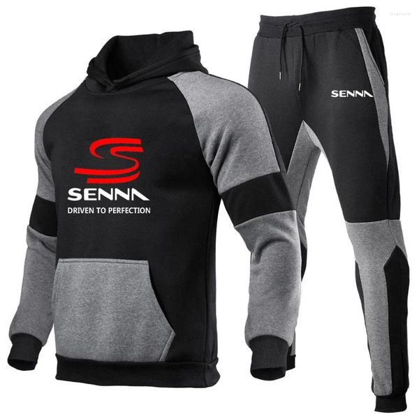 Tracksuits masculinos 2023 Ayrton Senna Primavera e Outono Hoodies / Calças / Fatos Homens Outdoor Camping Caça Conjuntos Streetwear Ternos