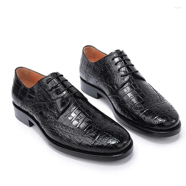 Sapatos de vestido Weitasi Chegada Verdadeira Homens Crocodilo Puro Manual Business Lazer Formal