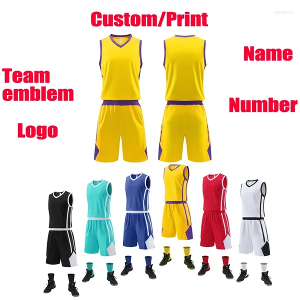 Tute da uomo Maglia da basket Tuta da allenamento personalizzata Abbigliamento sportivo Abbigliamento per adulti e bambini Set di gilet sportivi