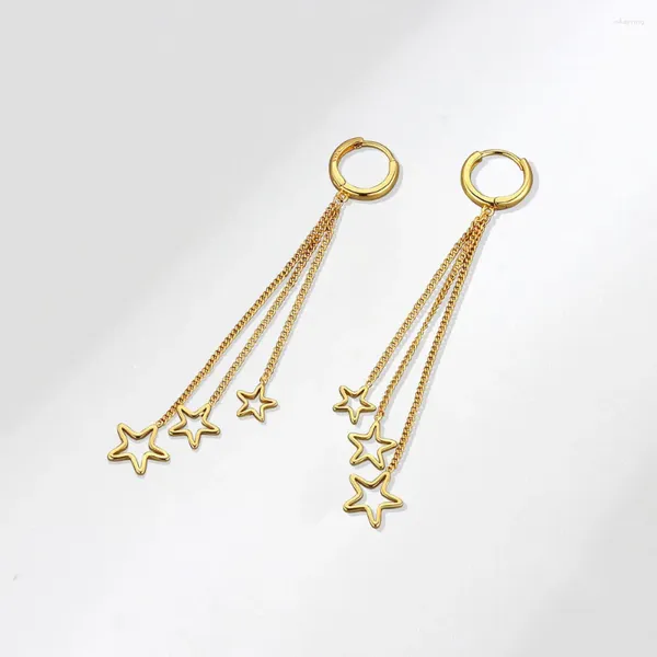 Brincos pendurados nbnb tendência longa borlas estrela gota para mulheres moda menina feminino orelha piercing jóias charme acessórios