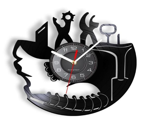 Relógios de parede Reparação de sapato inspirado relógio de registro sapateiro cortar disco artesanato relógio sapateiro reparador decoração de casa3060415
